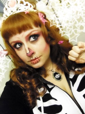 pink cute skeleton makeup