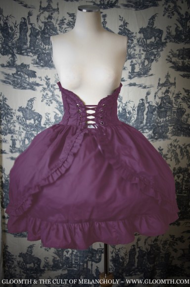 gloomth purple corset skirt goth gothic clothing