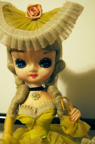 bradley big eyed doll mint green