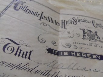 victorian school certificate typography antique