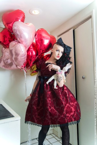 gloomth red lolita damask dress