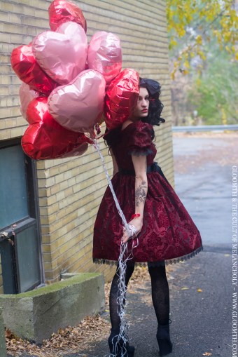 gothic red damask velvet dress prom gloomth