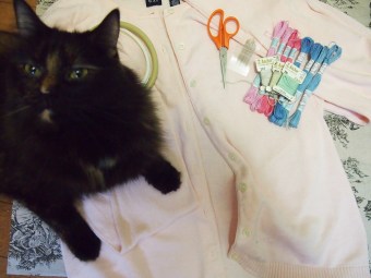 embroidered cardigan tutorial