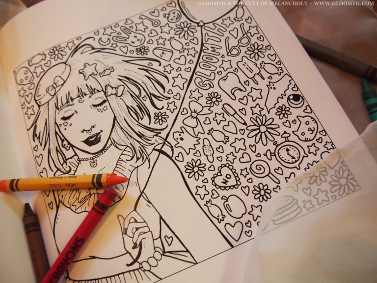 adult goth coloring book gloomth taeden hall