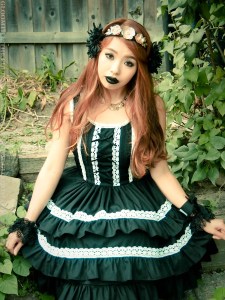 black and white gothic dress