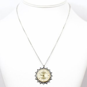 velvet mechanism steampunk necklace clock