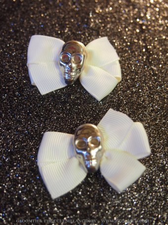 skull hair clips gloomth