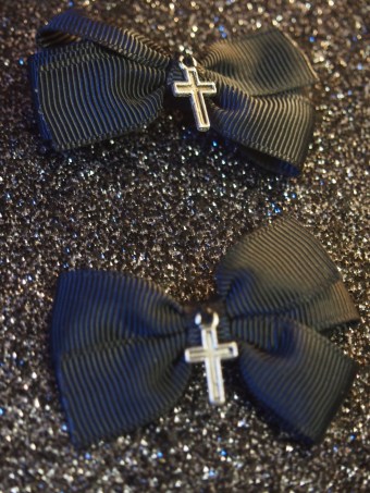gothic lolita cross hair clips gloomth