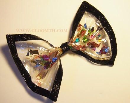 clear vinyl bow with confetti glitter diy tutorial how to