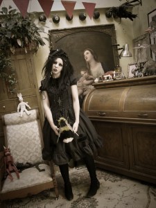 gothic antique doll creepy room