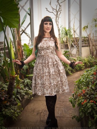 damask bridesmaid gothic dress