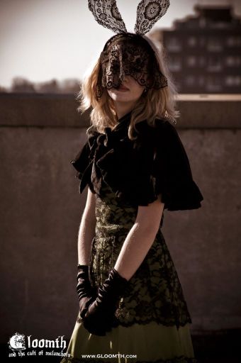 black lace mask with bunnyears gloomth