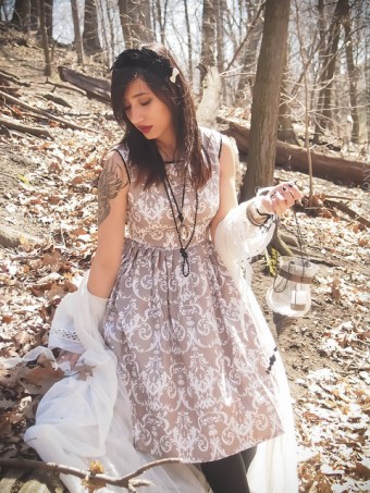 forest witch damask dress gloomth