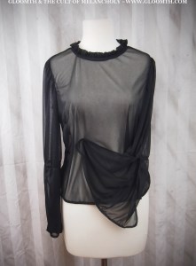 black mesh top with bell sleeves witch fashion gloomth