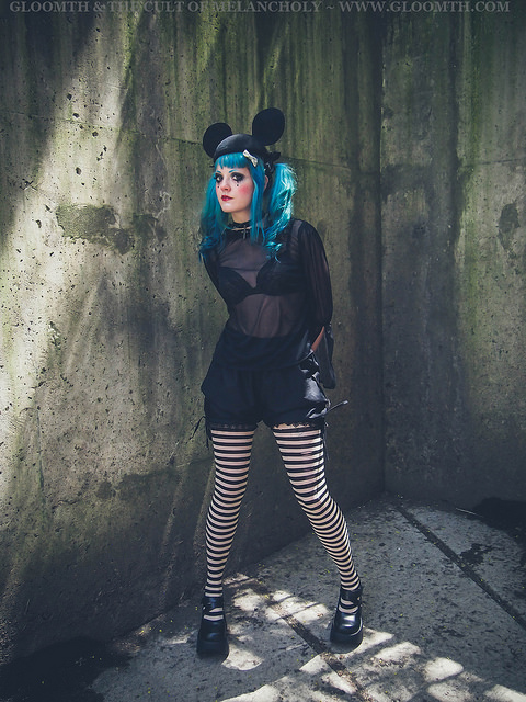 gothic doll outfit with mouseketeer hat