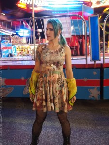 gloomth midway photo retro toy print dress
