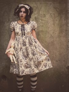 toile print babydoll victorian dress gloomth