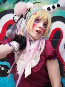 kawaii raver makeup with tears and glitter