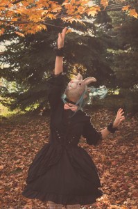 bunny mask editorial photoshoot gloomth gothic