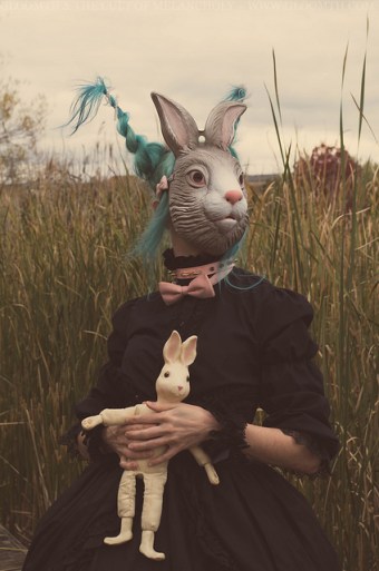 bunny mask editorial photoshoot gloomth gothic
