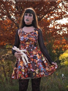 halloween printed skater dress vintage gloomth plus size