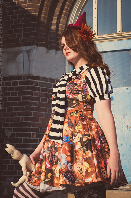 halloween print skater dress gloomth