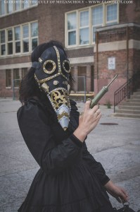 gothic plague doctor photoshoot editorial