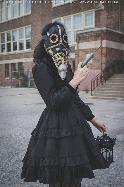 gothic plague doctor photoshoot editorial