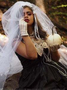 october bride with white pumpkin gothic fashion gloomth