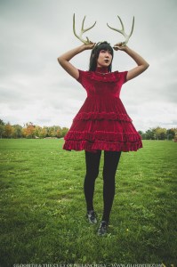 gloomth red velvet gothic lolita dress