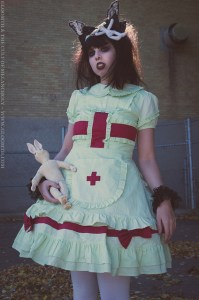 mint green medical nurse outfit lolita halloween gloomth