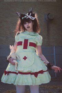 mint green lolita nurse outfit gloomth