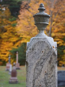 victorian tombstone with urn