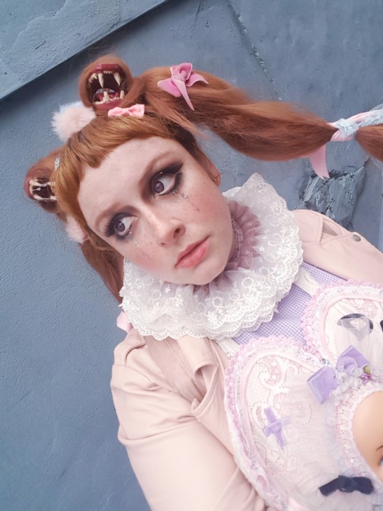 taeden hall monster girl makeup with teeth in hair