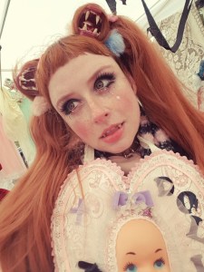 taeden hall monster girl makeup with teeth in hair