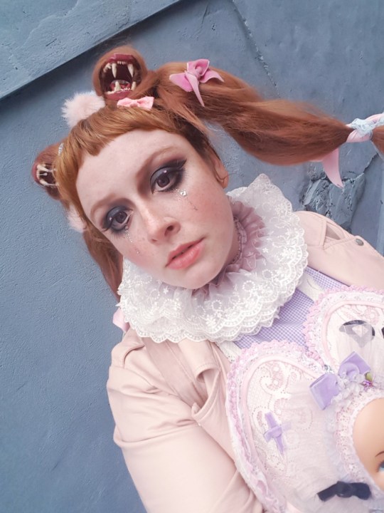 taeden hall monster girl makeup with teeth in hair