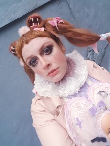 taeden hall monster girl makeup with teeth in hair