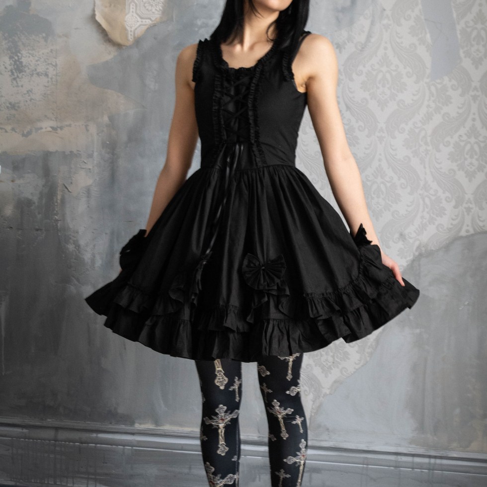 gothic crucifix print tights or leggings by gloomth (1)