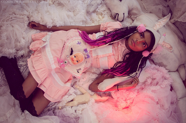 pink and white nurse dress lolita gloomth