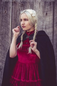 the vvitch witch photoshoot red velvet gothic prom dress