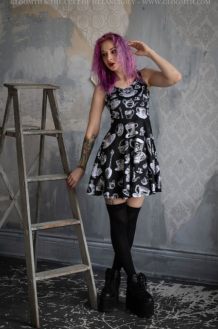 victorian tea cups print teaparty dress by gloomth