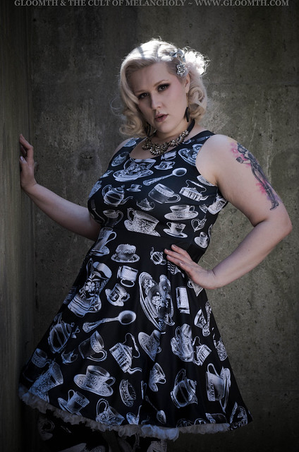 gothic teacup print party dress in plus size teaparty by gloomth (8)