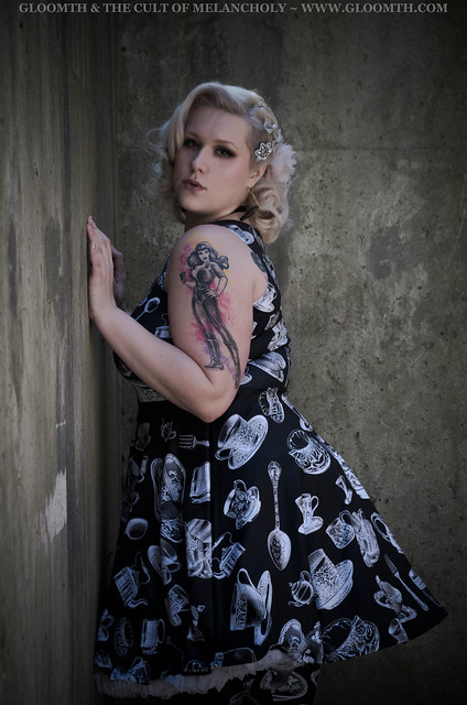 gothic teacup print party dress in plus size teaparty by gloomth (8)