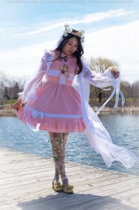 angel print tights cherub festival look