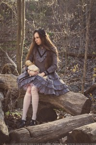 creepy victorian ghost girl in the forest