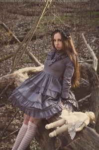 creepy victorian ghost girl in the forest