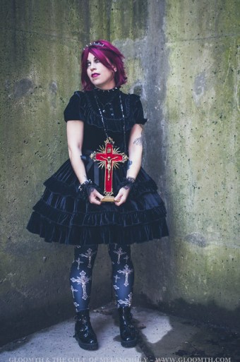 gothic cross tights lolita