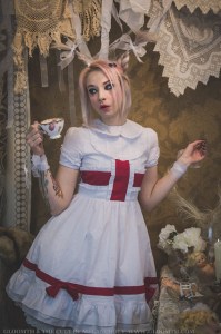 creepy white rabbit alice wonderland