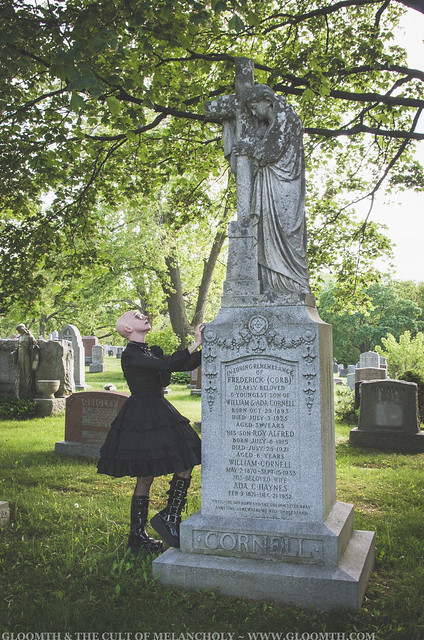 gothic woman in graveyard