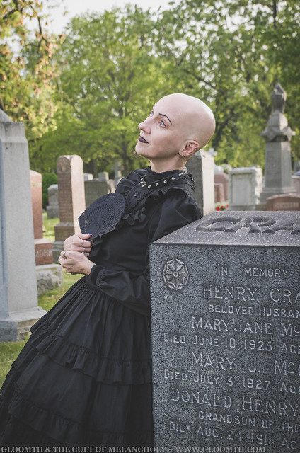 gothic woman in graveyard
